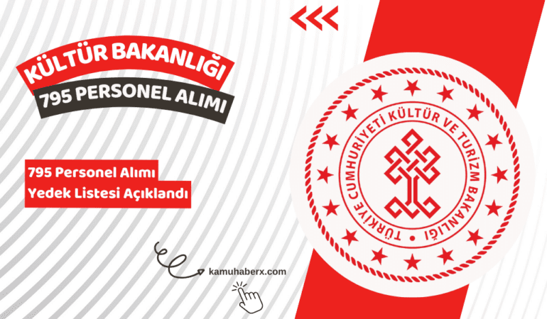 Kültür ve Turizm Bakanlığı 795 Personel Alımı Yedek Listesi Açıklandı