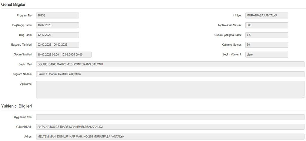 Antalya Bölge İdare Mahkemesi 30 İUP Personeli Alımı İş İlanı