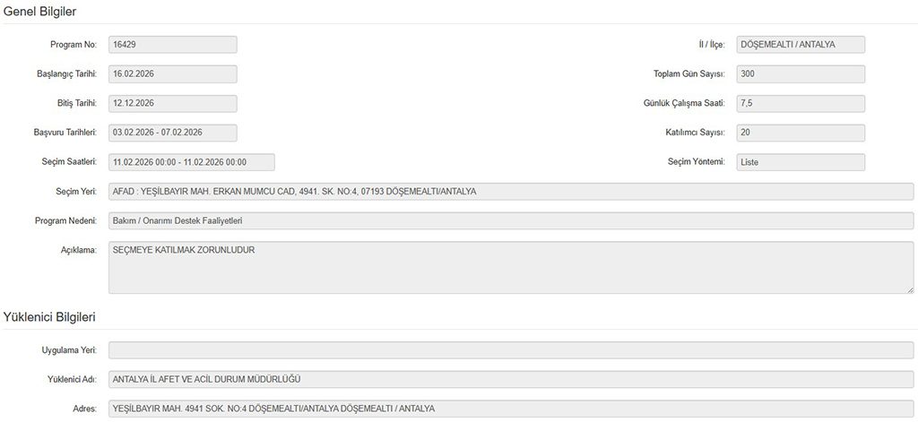 Antalya İl Afet Ve Acil Durum Müdürlüğü 20 İUP Personeli Alımı İş İlanı