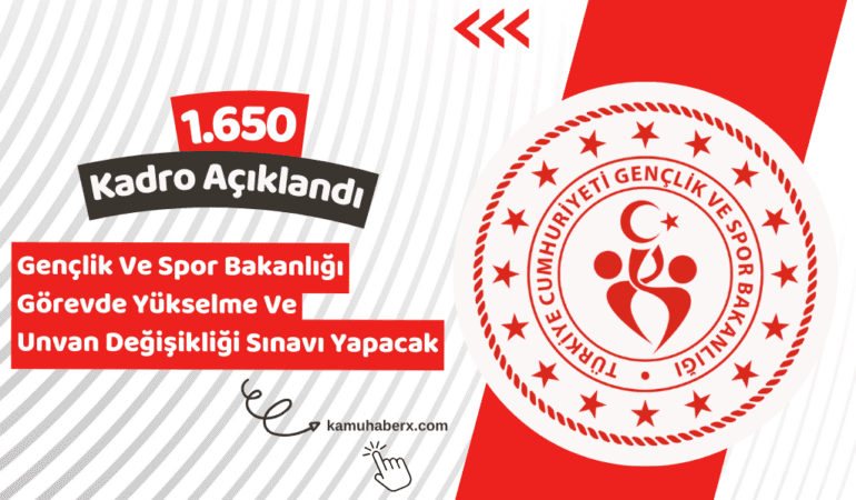 Gençlik ve Spor Bakanlığı Görevde Yükselme ve Unvan Değişikliği Sınavı Yapacak: 1.650 Kadro Açıldı